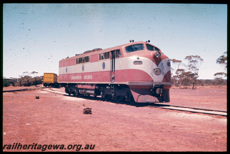 T06653
Commonwealth Railways GM Class 2, WAGR cattle containers in background, stock yard, Parkeston
