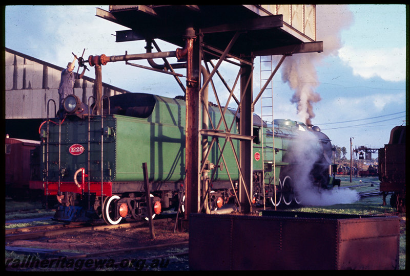 T06701
V Class 1220, taking water, being prepared for the ARHS 