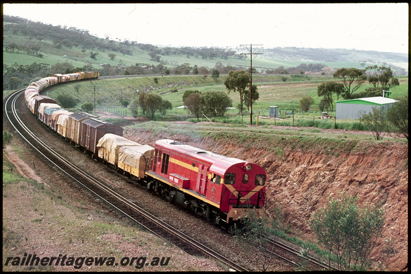 T07018
G Class 50, International Orange livery, Up goods train, Windmill Hill Cutting, ER line
