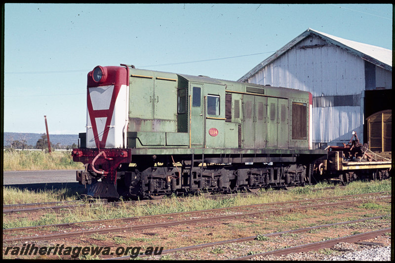 T07190
Y Class 1114, stabled, Pinjarra, goods shed, SWR line
