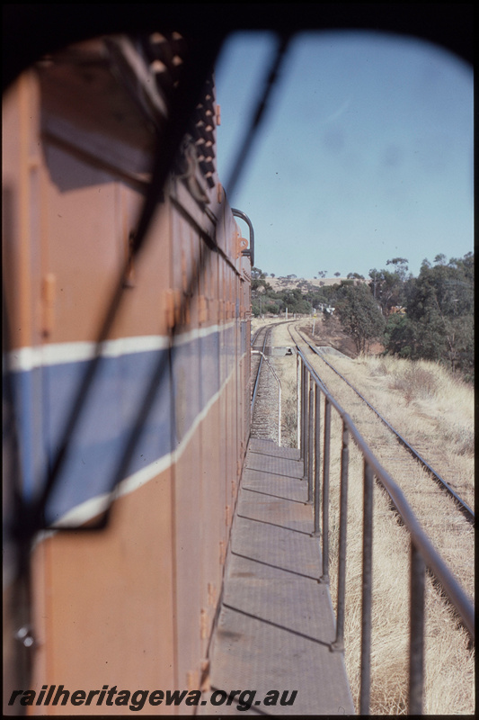 T08356
AB Class 1532, view from cab, Up grain train, Blands Brook Bridge, approaching York, GSR
